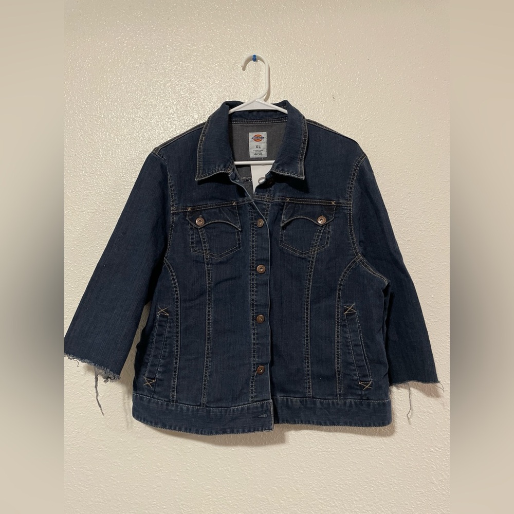 Dickies 3/4 Fray Cut Sleeve Jean Jacket